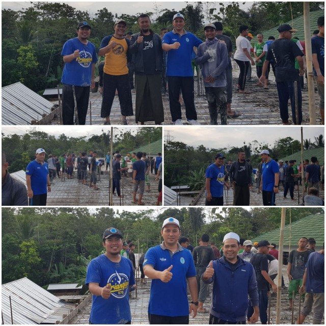 Pengecoran DAK Lantai 2 Gedung Baru ukuran 10m x 34m di PP. Darussalam Cimaragas Ciamis